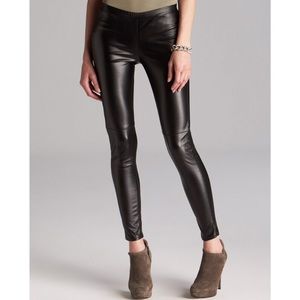 Michael Kors | black vegan pleather leather pull on leggings size 8